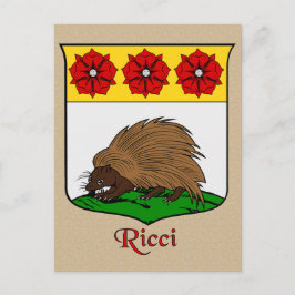 Ricci Family Heraldic Shield Vykort