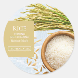 Rice Facial Mask Label Runt Klistermärke