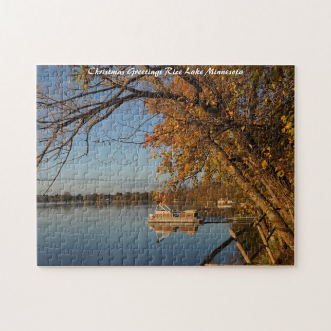 Rice Lake Minnesot Julhälsningar Pussel (Horisontell)