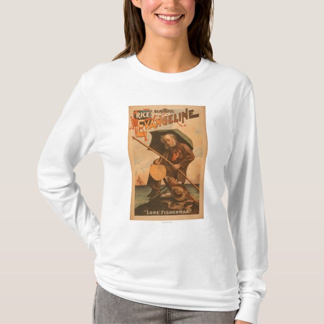 Rices härliga Evangeline "Lone fiskare ", Tee Shirt (Framsida)