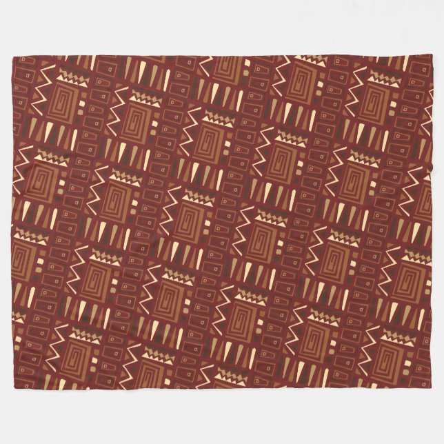 Rich African Tribal Geometric Pattern Design Fleecefilt (Framsidan (Horisontell))