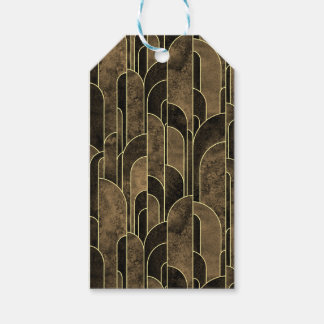 Rich Brown and Gold Art Deco Pattern Presentetikett