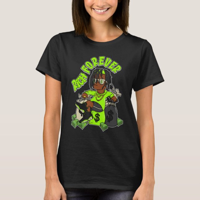 Rich Forever Electric Green 6s Unisex Matching T Shirt (Framsida)