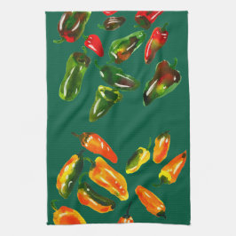 Rich Harvest of Peppers Kitchen Towels Kökshandduk
