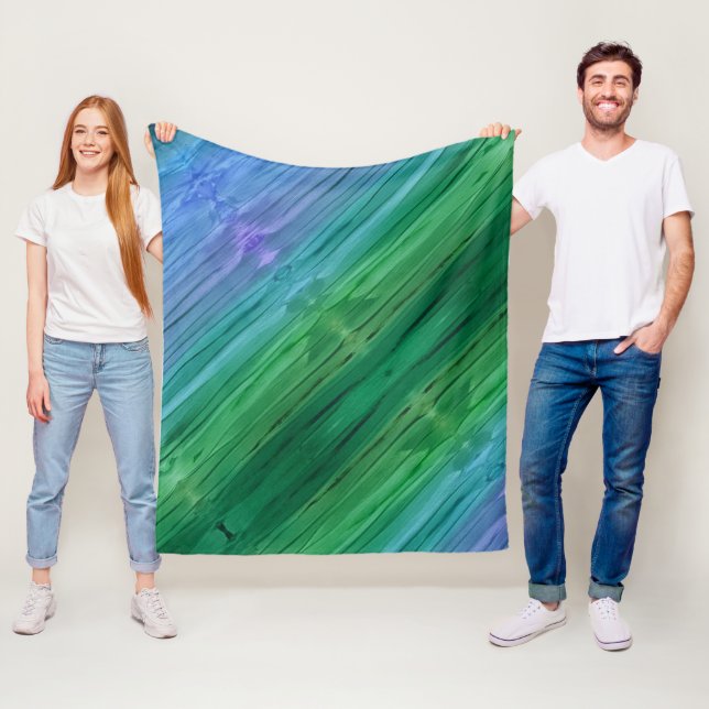 Rich indigo, deep green, and amethyst fleecefilt (På plats)