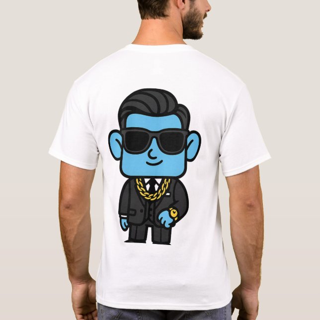 Rich Smilo T-shirt - Luxury Blue character design (Baksida)