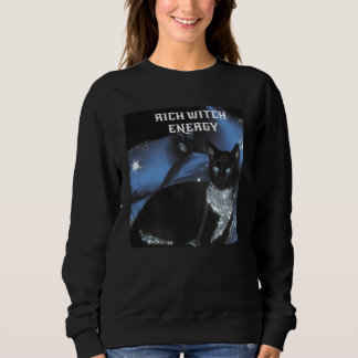 Rich Witch Energy Svart Katt Häxig T-Shirt