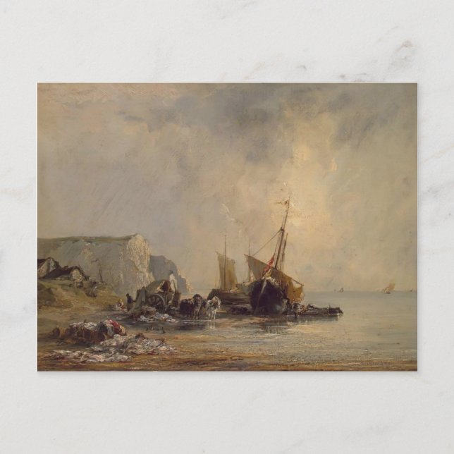 Richard Bonington- Boats av Normandie Shore Vykort (Framsida)