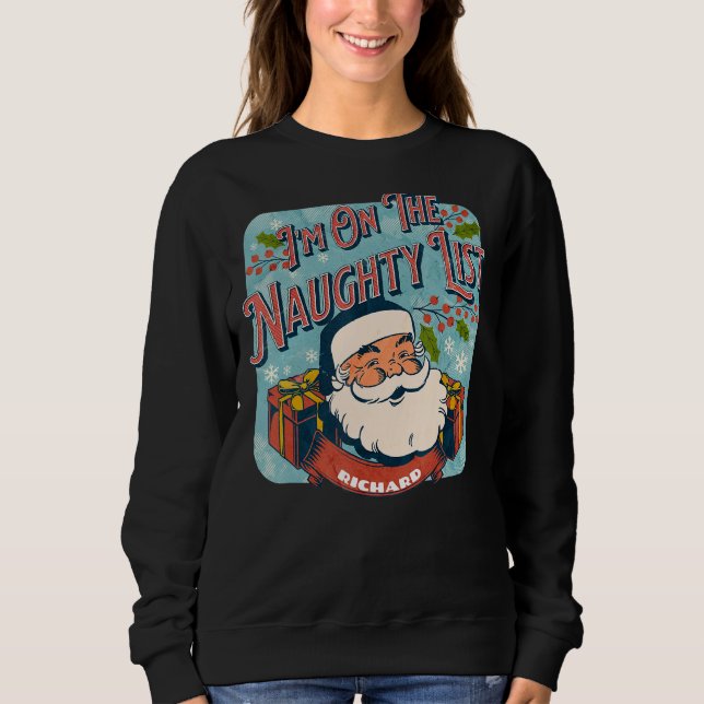 Richard Christmas Naughty List   Santa xmas holida T Shirt (Framsida)