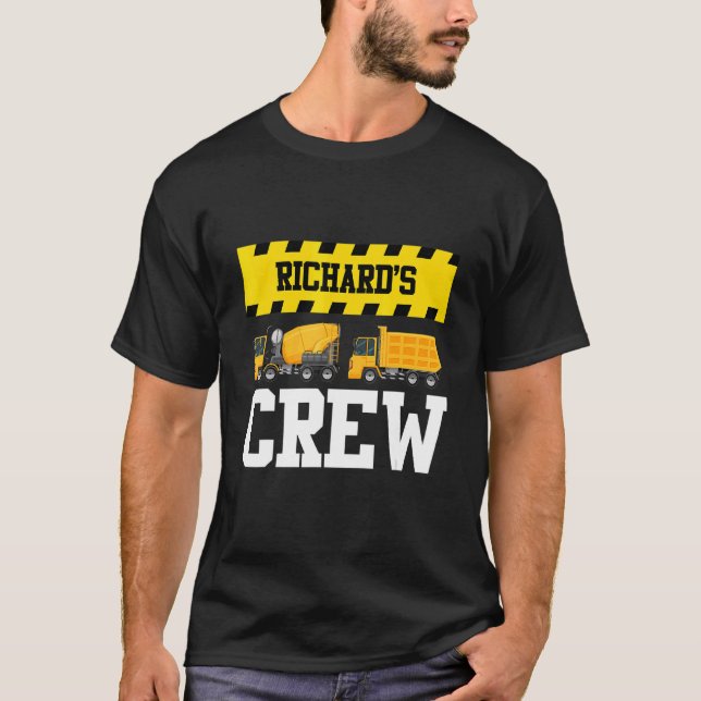 Richard Construction Crew Anpassningsbar Dumptruck T Shirt (Framsida)