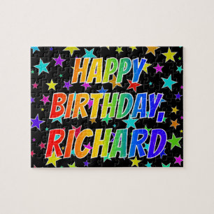 ’RICHARD’ First Namn, Roligt ’GRATTIS PÅ FÖDELSEDA Pussel
