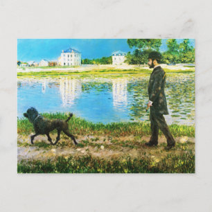 Richard Gallo och hans Hund av Gustave Caillebotte Vykort