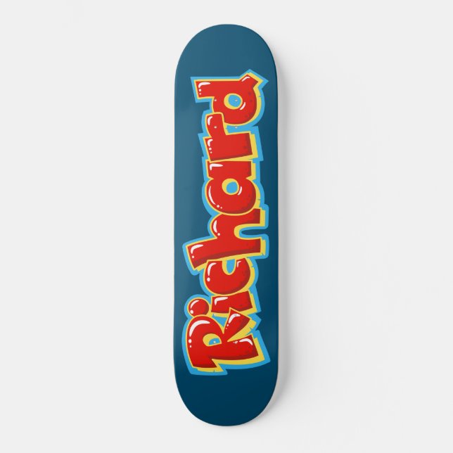 Richard graffiti mini skateboard bräda 18,5 cm (Framsida)