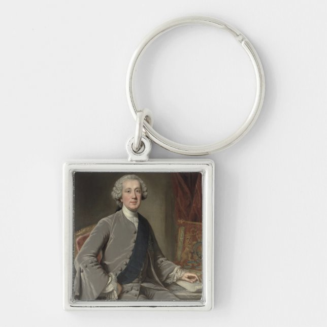 Richard Grenville, Earltempel, c.1760 Fyrkantig Silverfärgad Nyckelring (Framsidan)
