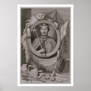 Richard I "Coeur de Lejonare" (1157-99) Kung i Eng Poster