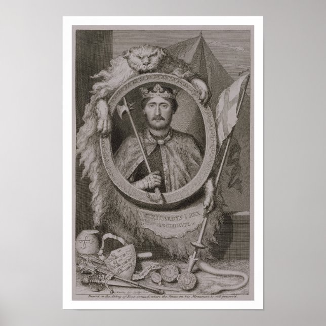 Richard I "Coeur de Lejonare" (1157-99) Kung i Eng Poster (Framsidan)