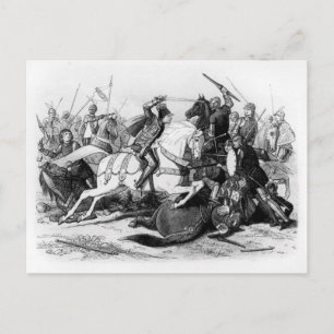 Richard III i slaget vid Bosworth 1485 Vykort