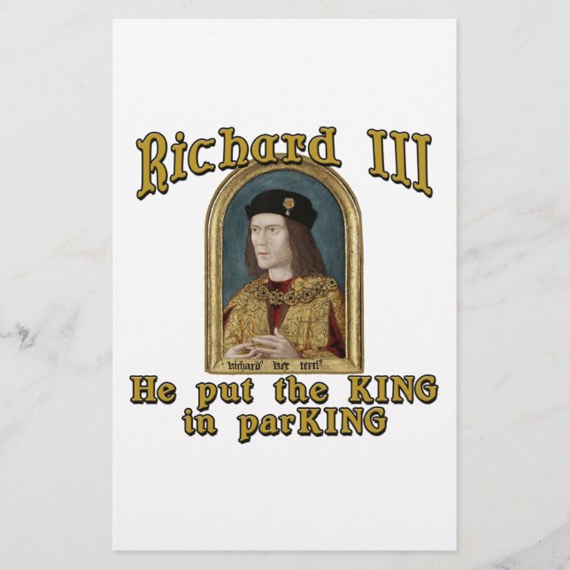 Richard III Lägg Kung i ParKING-tshirt (Framsida)