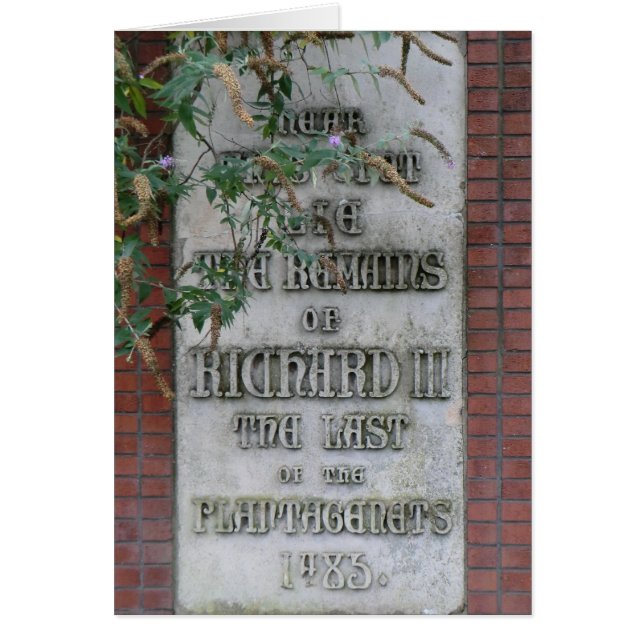 Richard III minnesmärke i Leicester, England Hälsningskort (Framsidan)