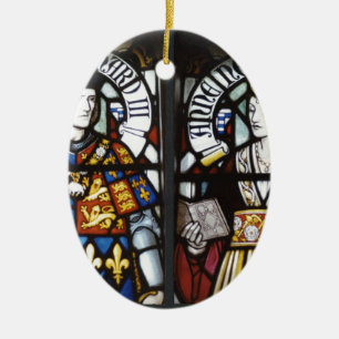 RICHARD III OCH DROTTNING ANNE AV ENGLAND JULGRANSPRYDNAD KERAMIK