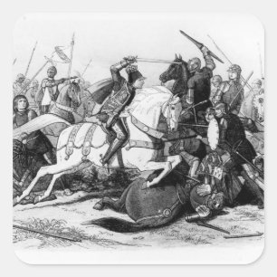 Richard III vid slaget vid Bosworth 1485 Fyrkantigt Klistermärke