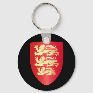 Richard Lejon Heart Shield in red+faux guld Nyckelring