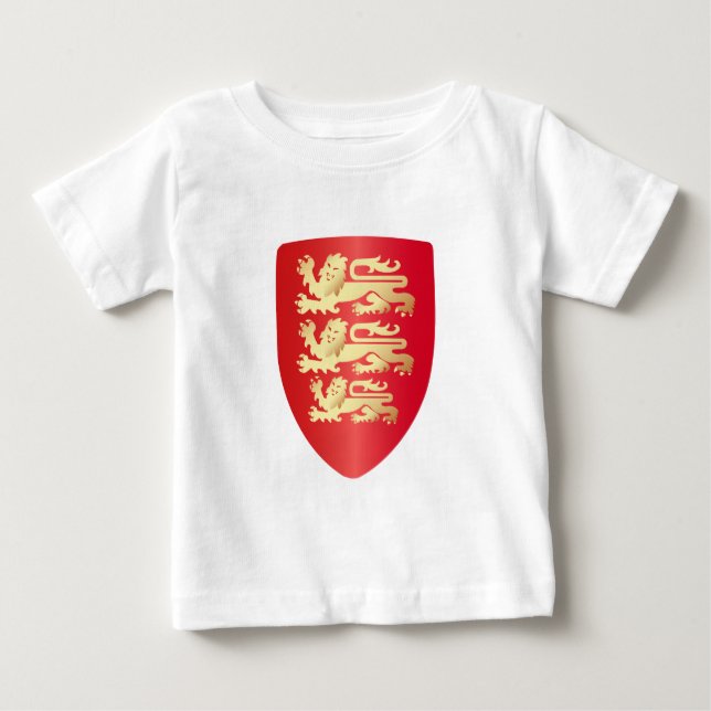 Richard Lejonare Heart Shield i rött+faux guld Tee Shirt (Framsida)