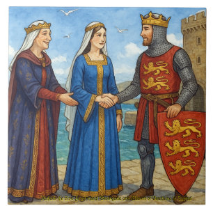 Richard Lejonhjärta och Berengaria av Navarra Kakelplatta