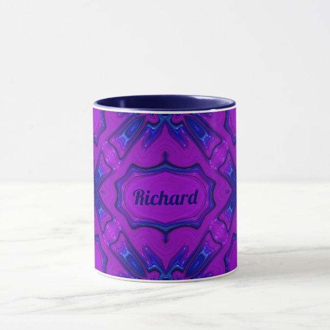 ~ RICHARD ~ Lila och Blue Fractal ~ Mugg (Center)