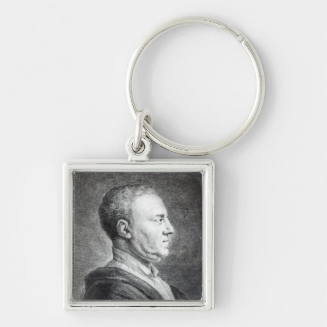 Richard Mead, 1739 Fyrkantig Silverfärgad Nyckelring (Framsidan)