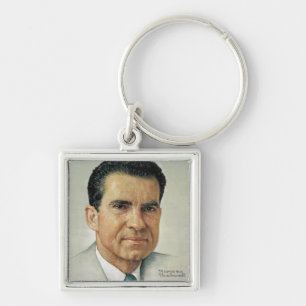 Richard Milhouse Nixon Fyrkantig Silverfärgad Nyckelring