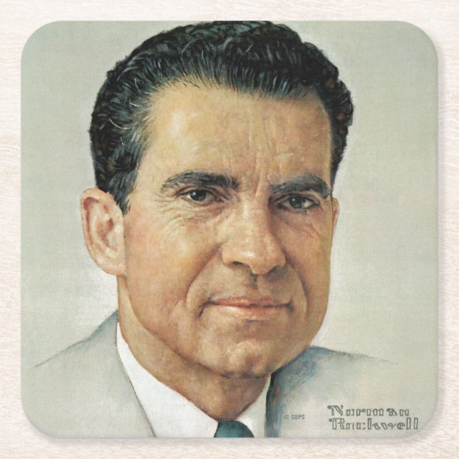 Richard Milhouse Nixon Underlägg Papper Kvadrat (Framsidan)