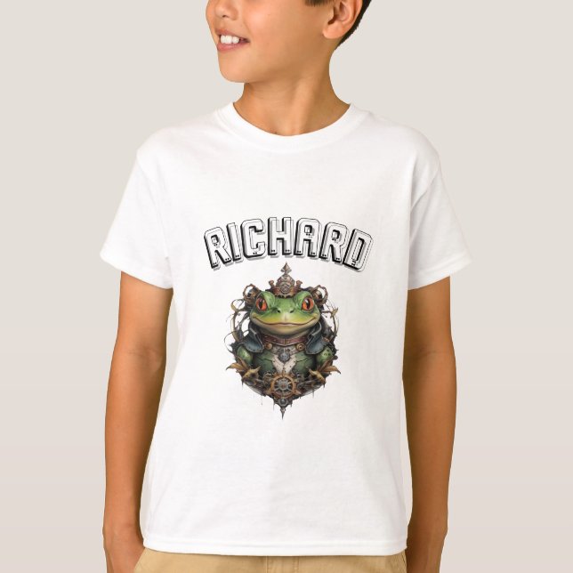 Richard Namn Med Steampunk Groda, T Shirt (Framsida)