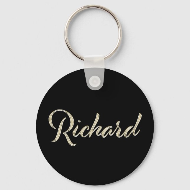 Richard Namn whitegold Button Schlüsselanhänger Nyckelring (Framsida)