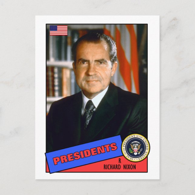 Richard Nixon Baseball Card Vykort (Framsida)