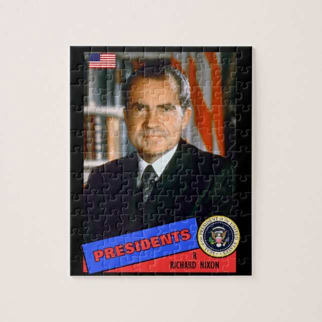Richard Nixon Basebollkort Pussel (Vertikal)