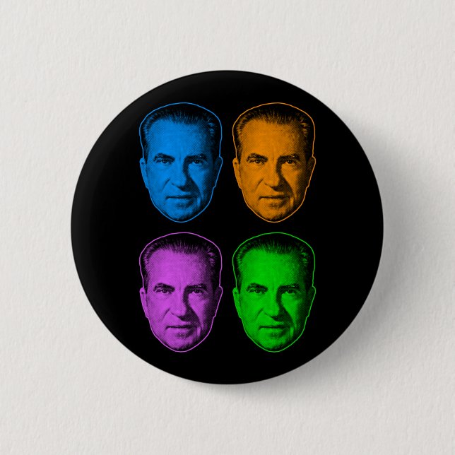 Richard Nixon i livfulla färger Knapp (Framsida)