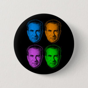 Richard Nixon i Vivid Färg Knapp