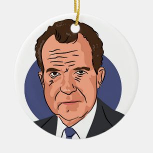 Richard Nixon Julgransprydnad Keramik