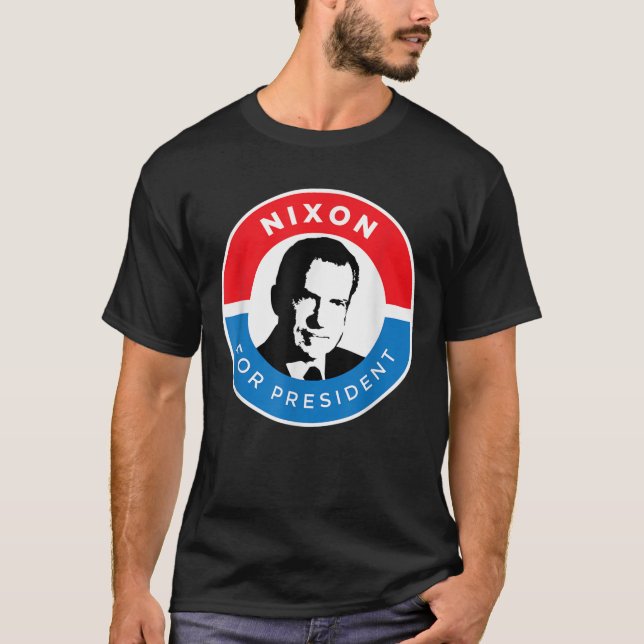 Richard Nixon Shirt President Kampanj Republican T (Framsida)