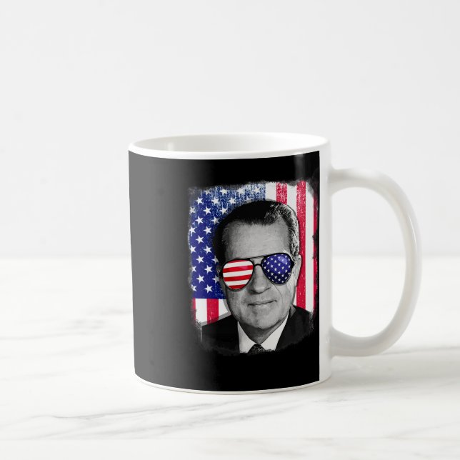 Richard Nixon Us Flagga 4 juli Kaffemugg (Höger)