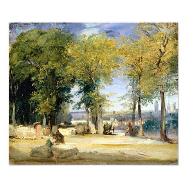 Richard Parkes Bonington View nära Rouen Fototryck (Framsidan)
