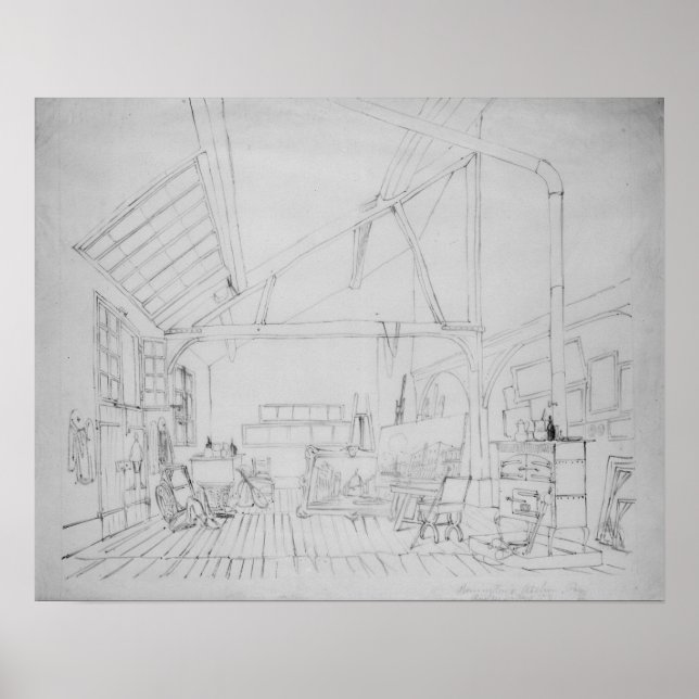 Richard Parkes Boningtons studio i Paris Poster (Framsidan)
