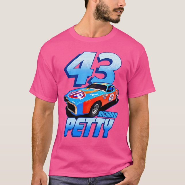 Richard Petty 43 Stp Legend 70S Retro T Shirt (Framsida)