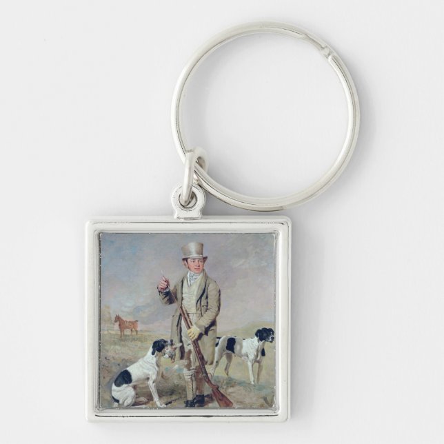 Richard Prince, med Damon, den sena översten Melli Fyrkantig Silverfärgad Nyckelring (Framsidan)