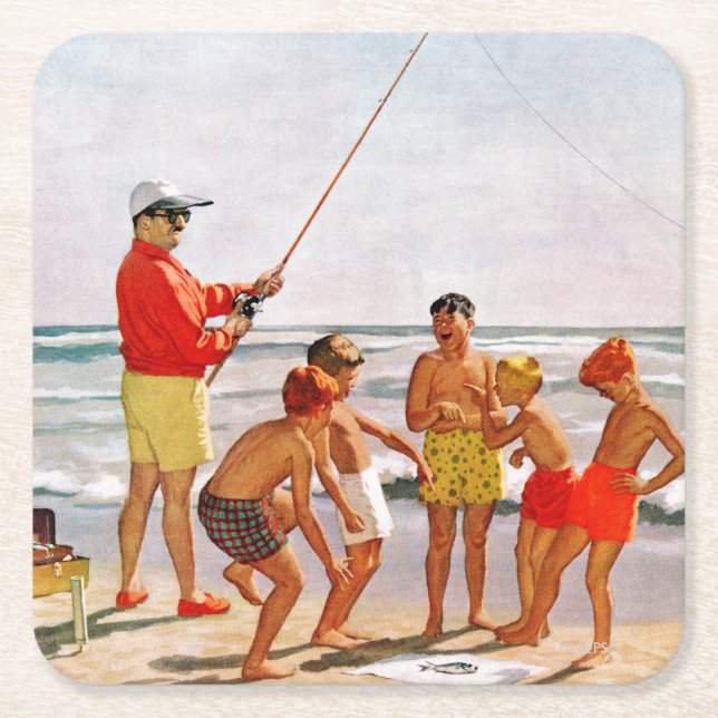 Richard Sargent, Big Pole Little Fish Underlägg Papper Kvadrat (Framsidan)