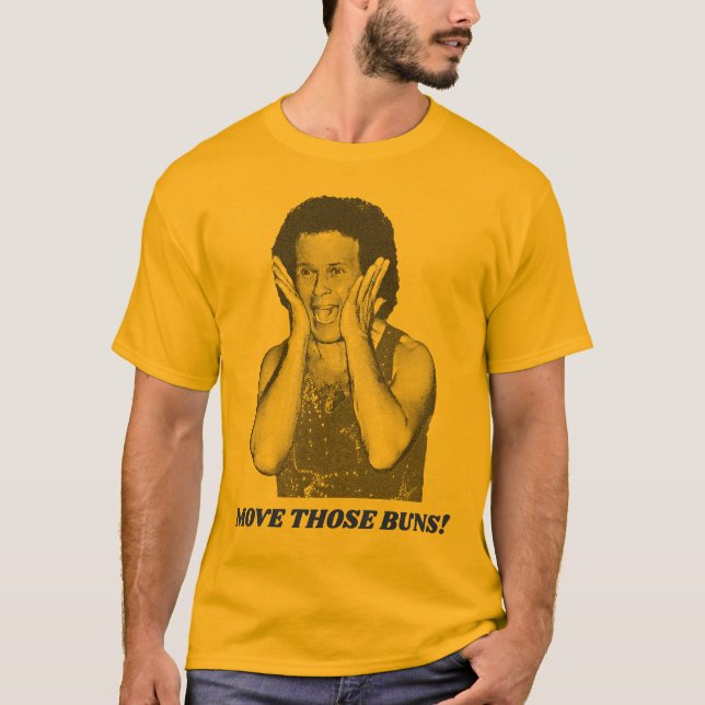 Richard Simmons - Flytta de där Buns Retro Fitness T Shirt (Framsida)
