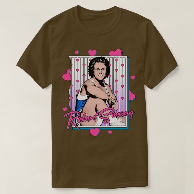 Richard Simmons Kärlek Peace and Hearts T Shirt (Design framsida)