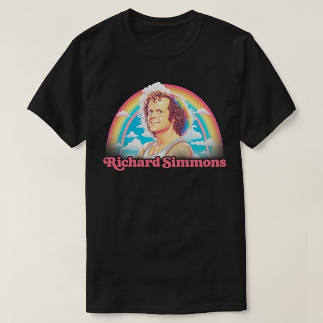Richard Simmons Retro Aesthetic Rainbow Fläkt Art T Shirt (Design framsida)
