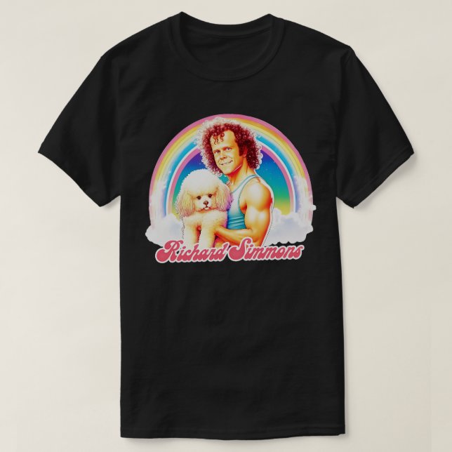 Richard Simmons Retro Rainbow Aesthetic T Shirt (Design framsida)